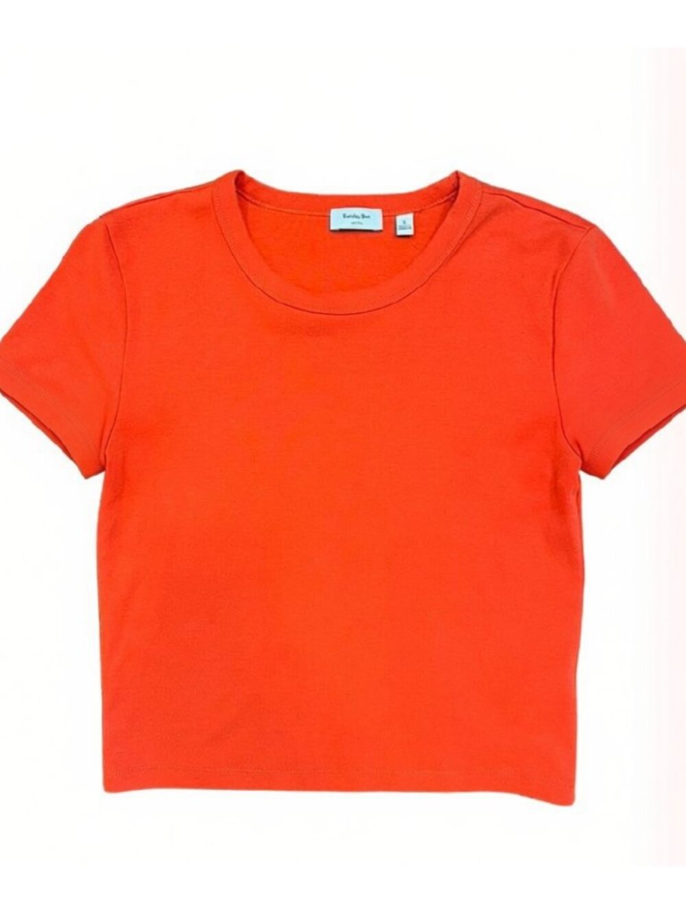 Aritzia Sunday Best Little Ribbed T Shirt Orange Red S